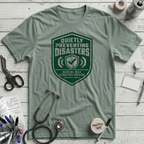 Quietly Preventing Disasters T-Shirt - Dusty Blue