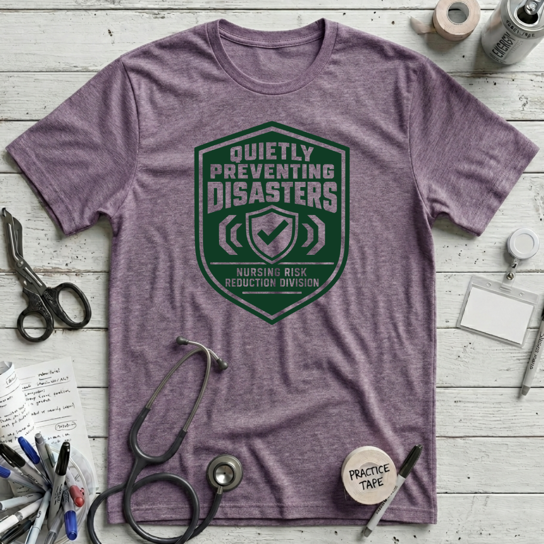 Quietly Preventing Disasters T-Shirt - Heather Purple