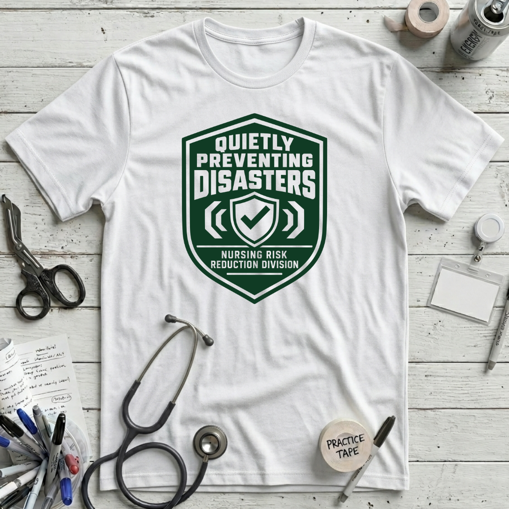 Quietly Preventing Disasters T-Shirt - White