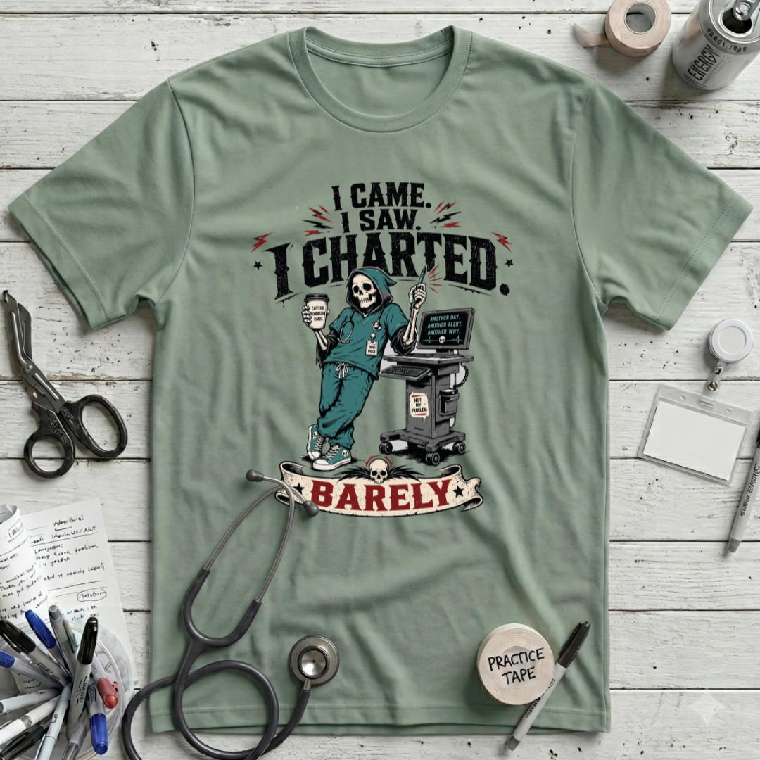 I Came I Saw I Charted T-Shirt - Sage