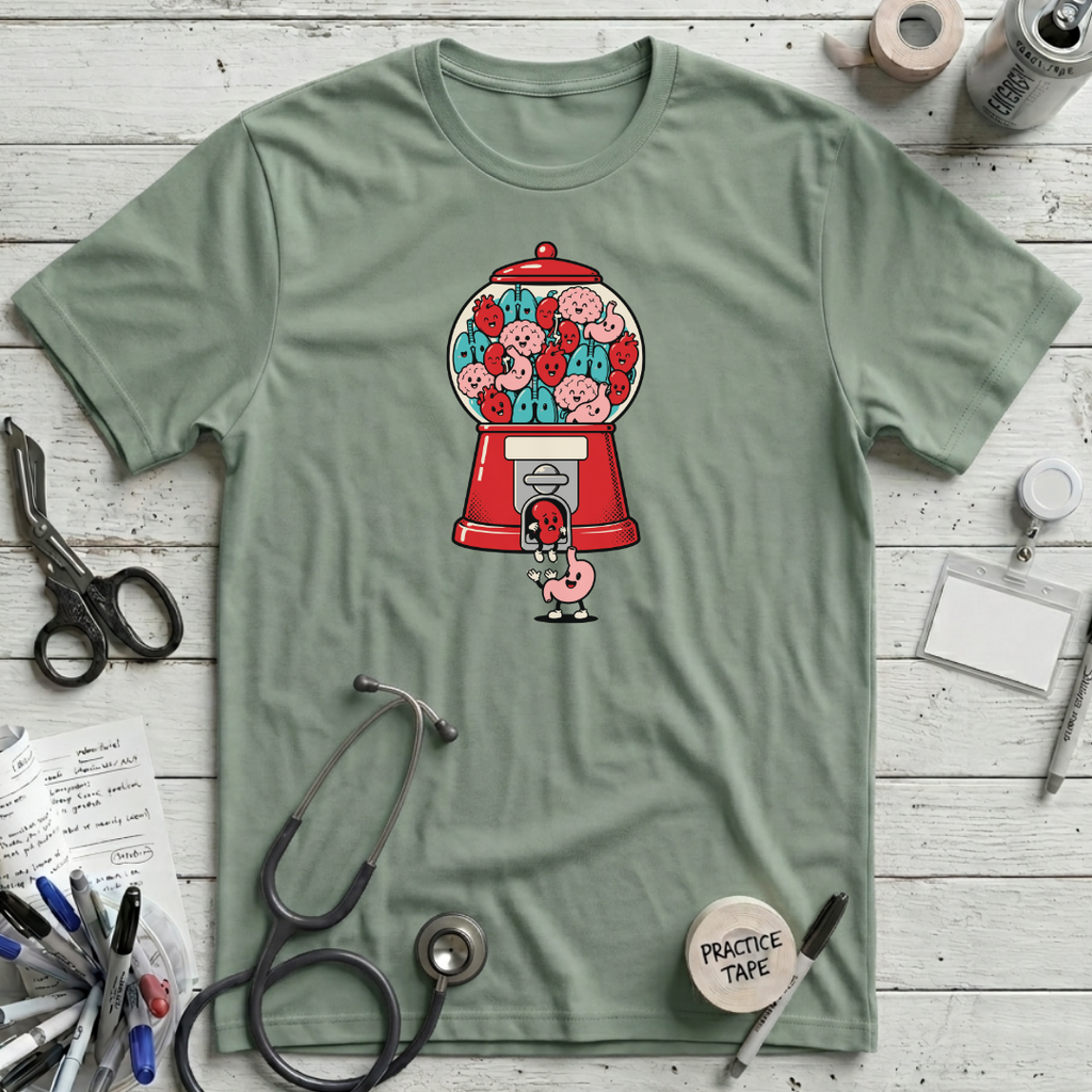 Organ Gumball Machine T-Shirt - Sage