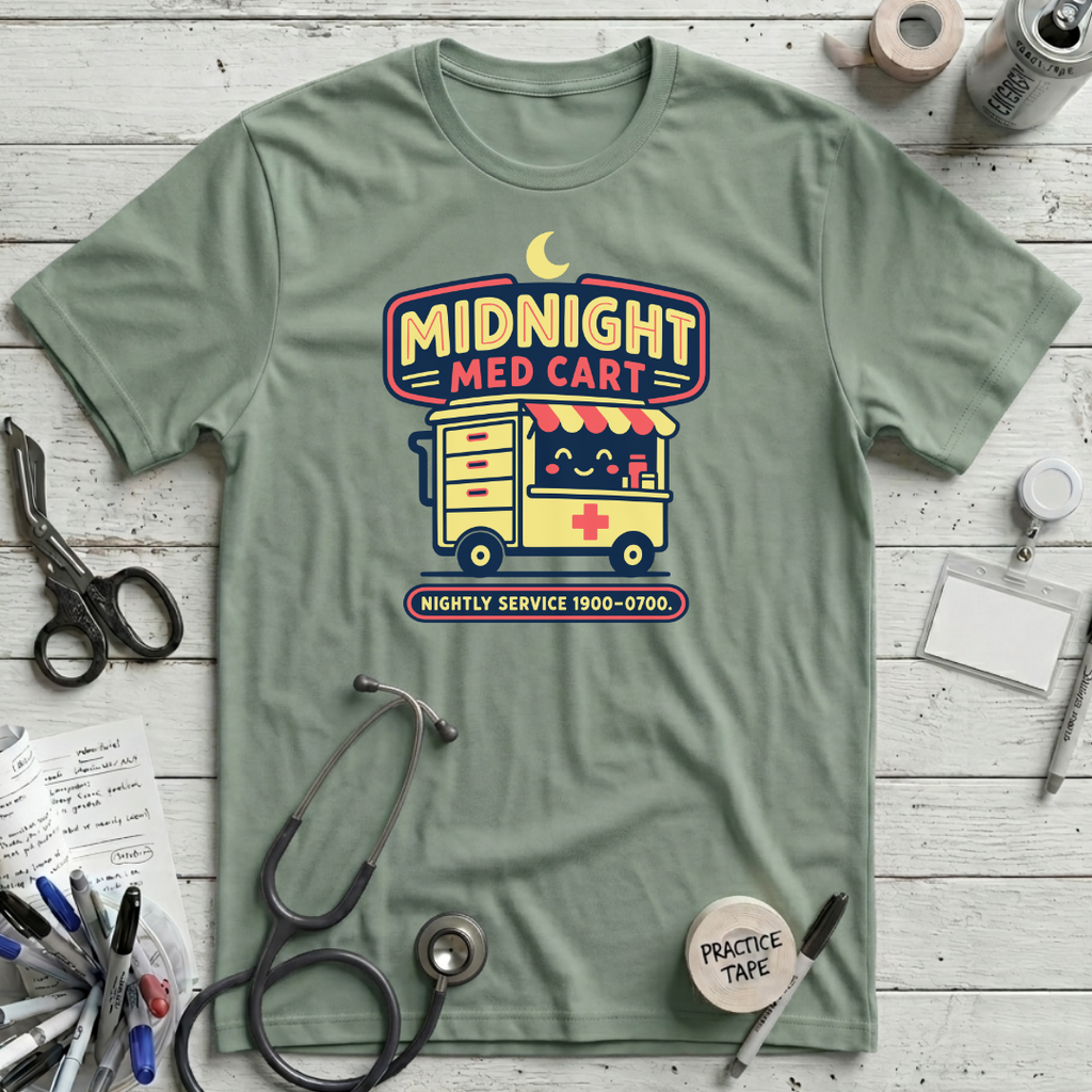 Midnight Med Cart T-Shirt - Sage