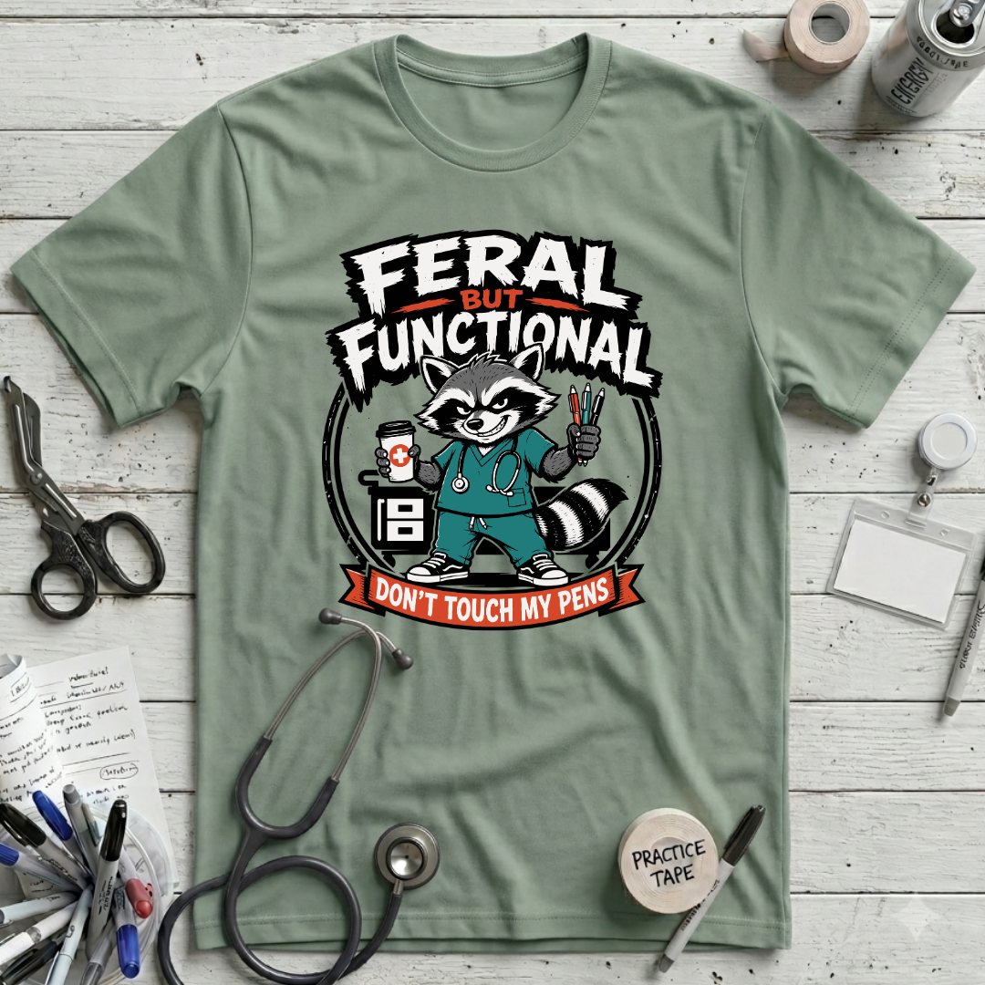 Feral But Functional T-Shirt - Sage