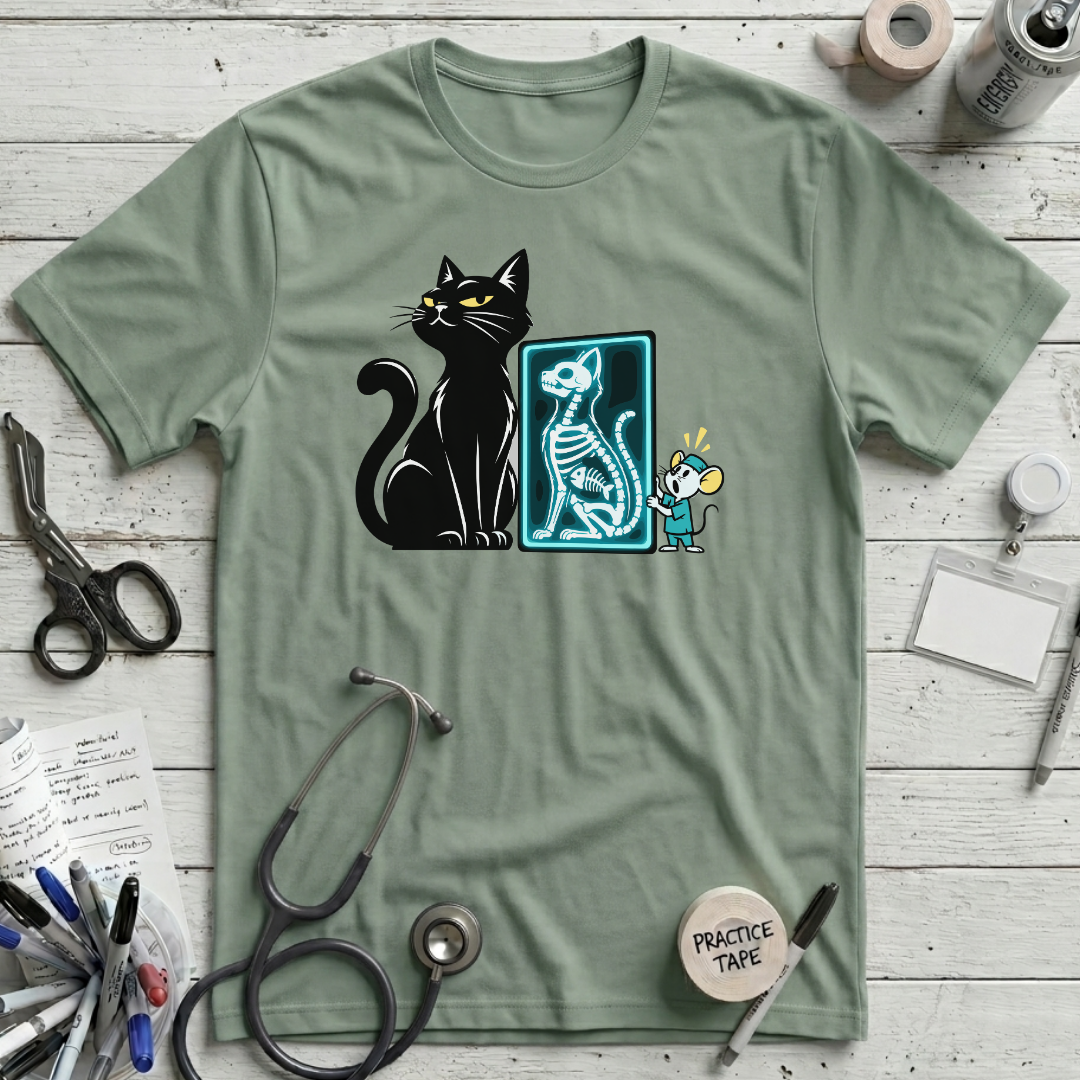 Cat X-Ray T-Shirt - Sage