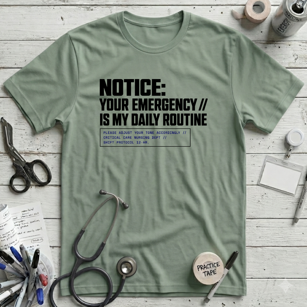 Emergency Daily Routine T-Shirt - Sage