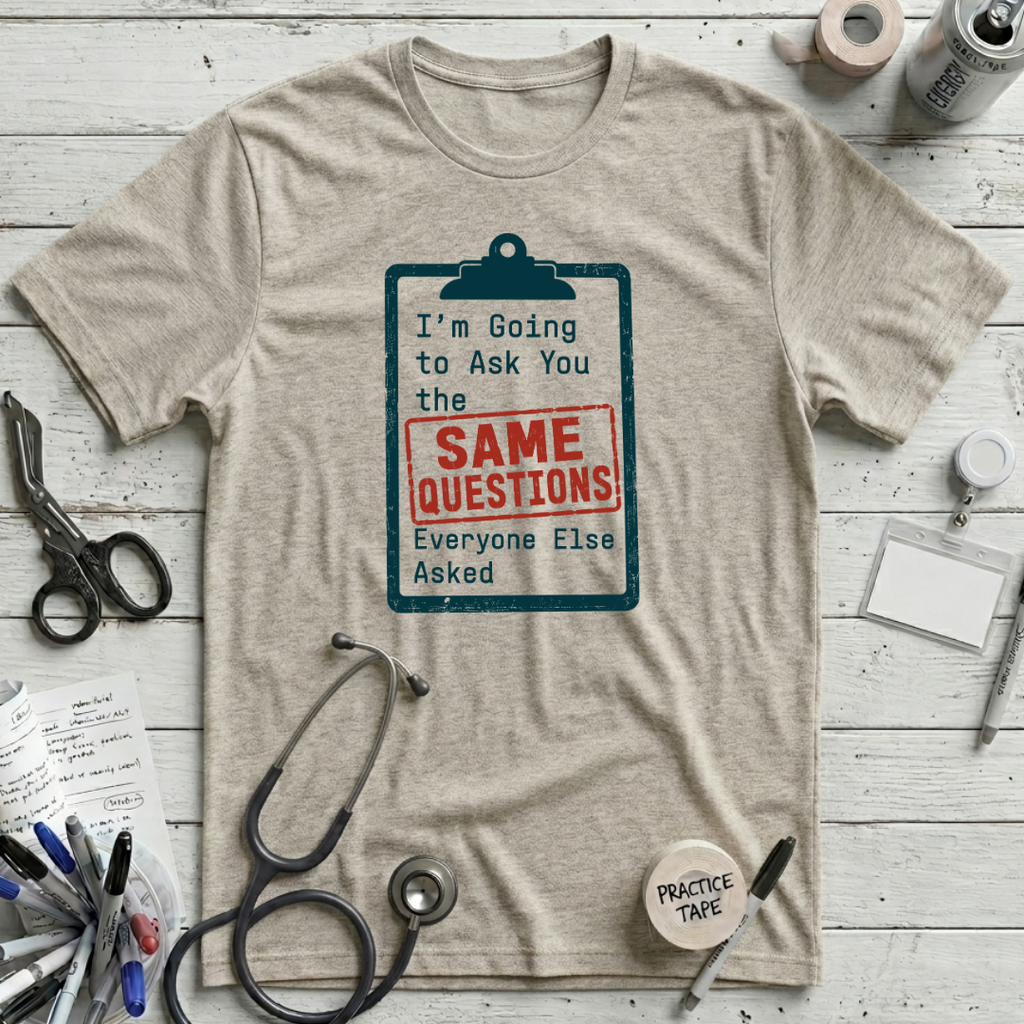 Same Questions T-Shirt - Heather Prism Natural