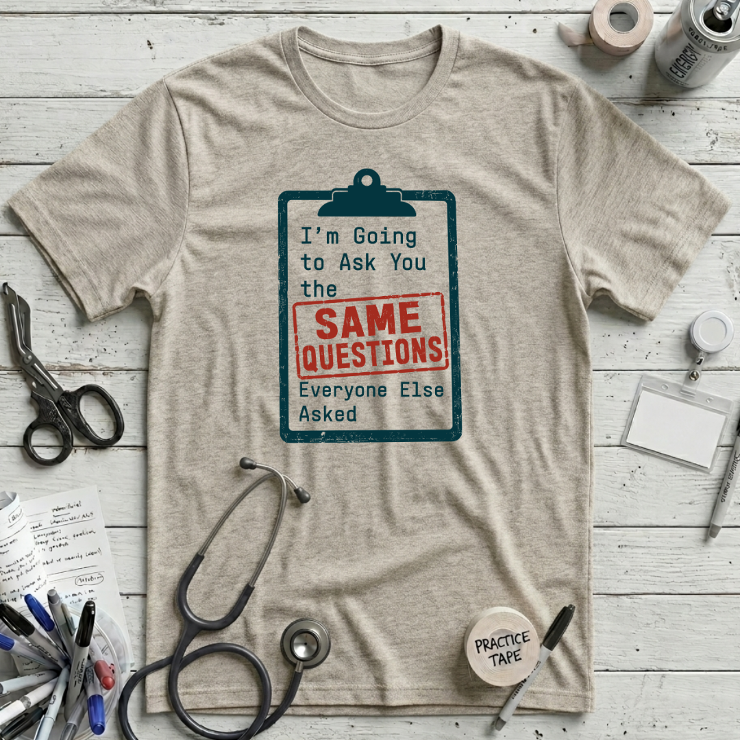 Same Questions T-Shirt - Heather Prism Natural