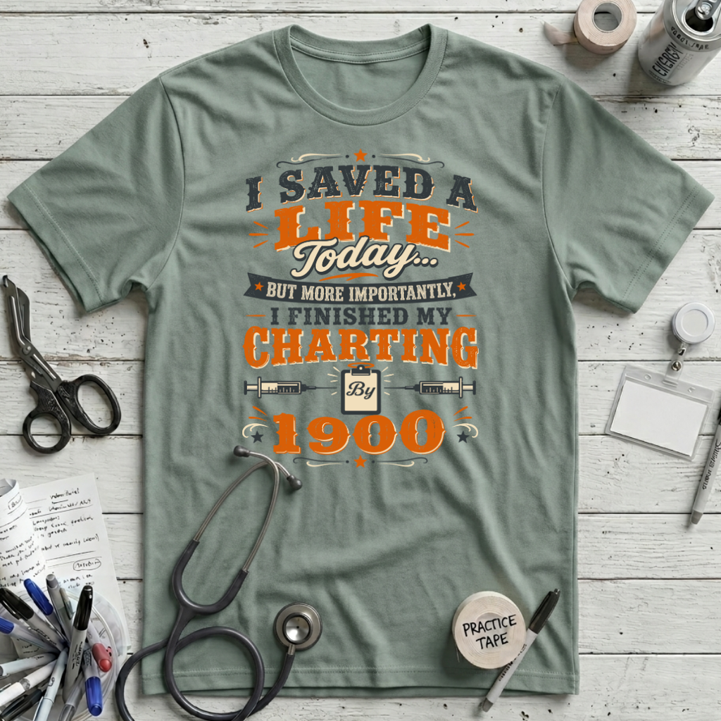 Saved a Life T-Shirt - Dusty Blue