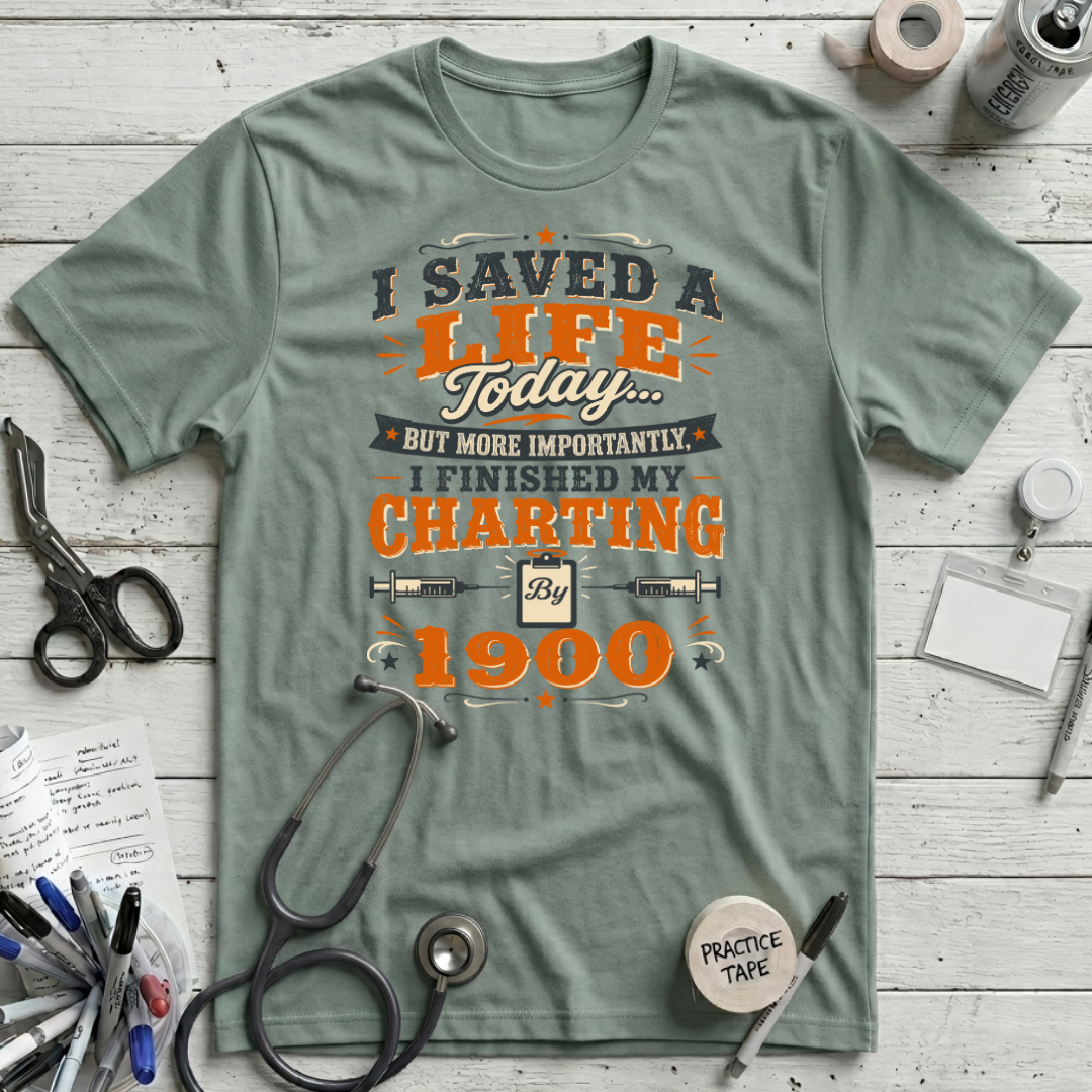 Saved a Life T-Shirt - Dusty Blue