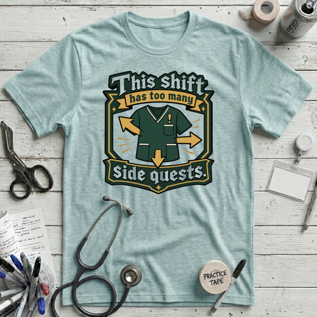 Shift Side Quests T-Shirt - Heather Ice Blue