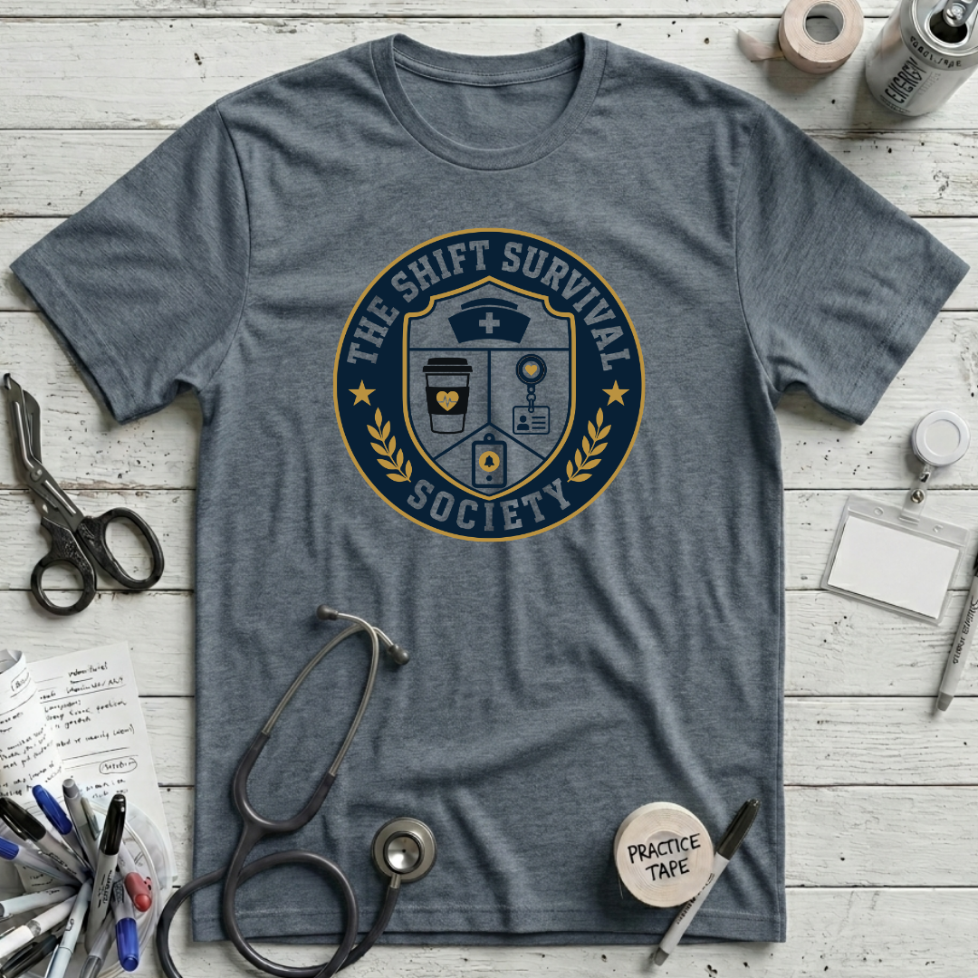 Shift Survival Society T-Shirt - Heather Slate