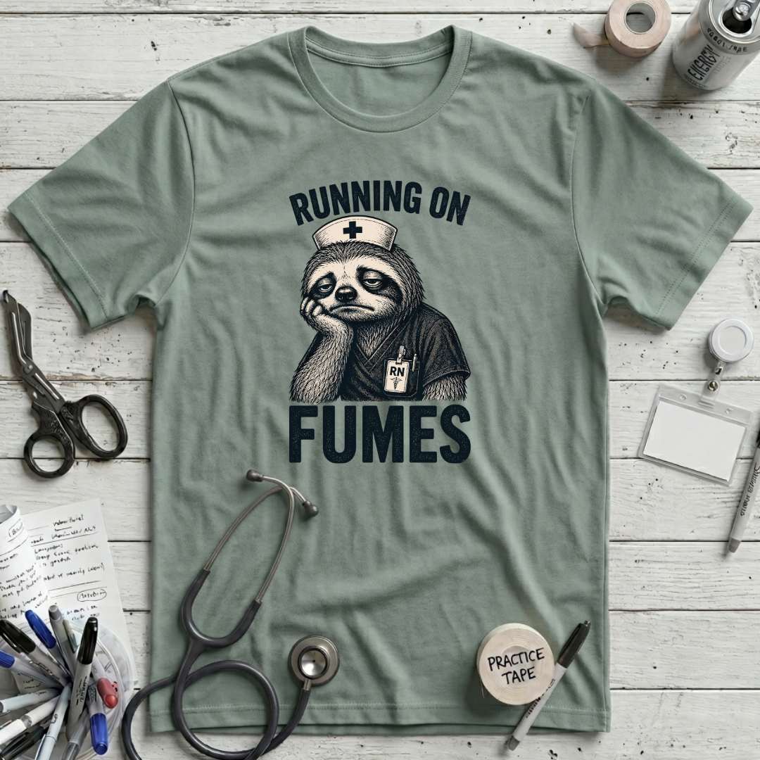 Sloth on Fumes T-Shirt - Dusty Blue
