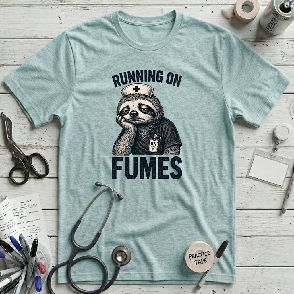 Sloth on Fumes T-Shirt - Heather Ice Blue