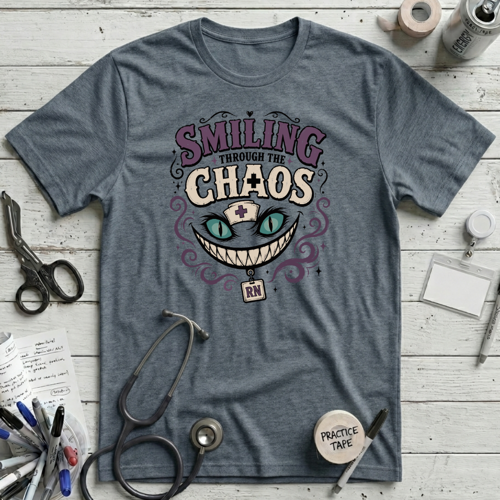 Smiling Chaos T-Shirt - Heather Slate