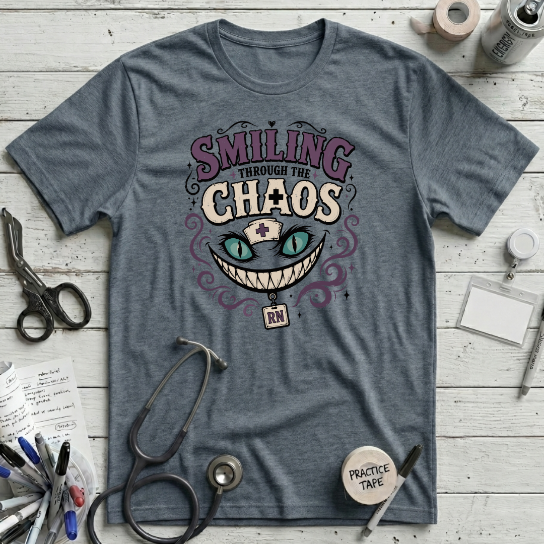 Smiling Chaos T-Shirt - Heather Slate