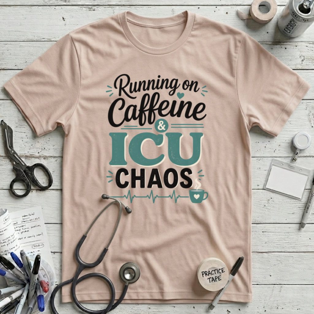 Running on Caffeine & ICU Chaos T-Shirt