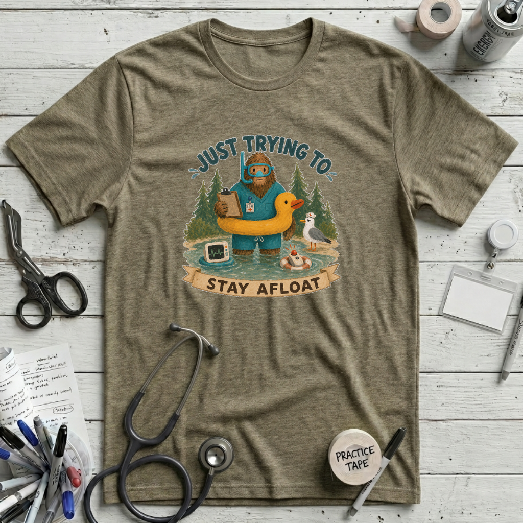 Stay Afloat T-Shirt - Heather Olive