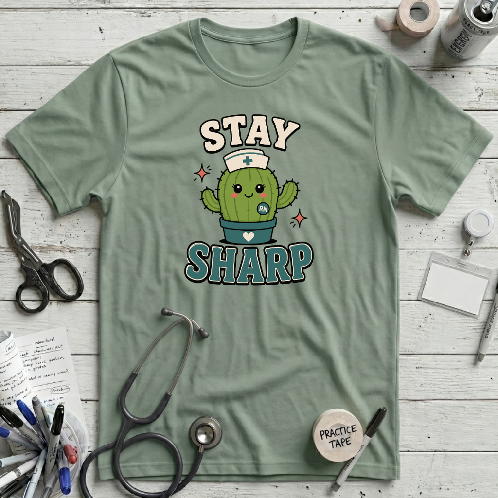 Stay Sharp T-Shirt - Sage