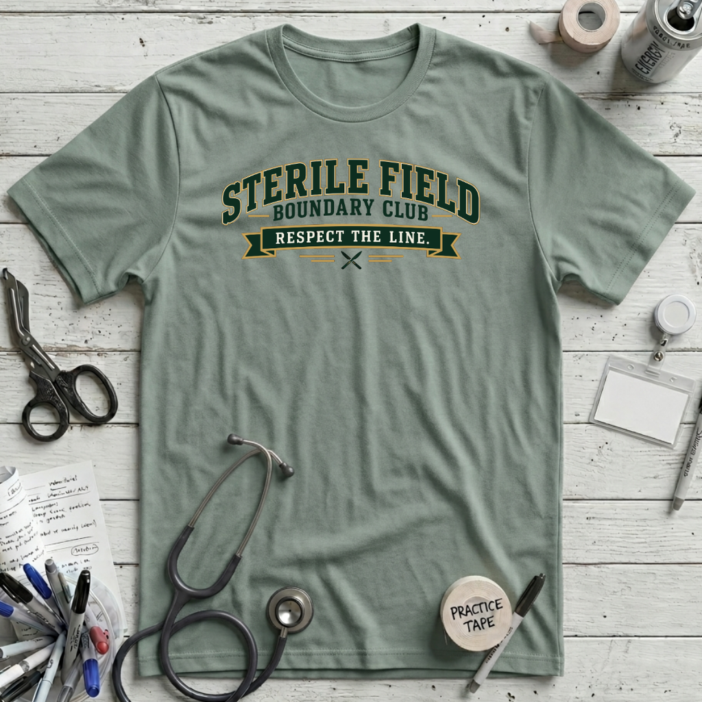 Sterile Field Boundary T-Shirt - Dusty Blue