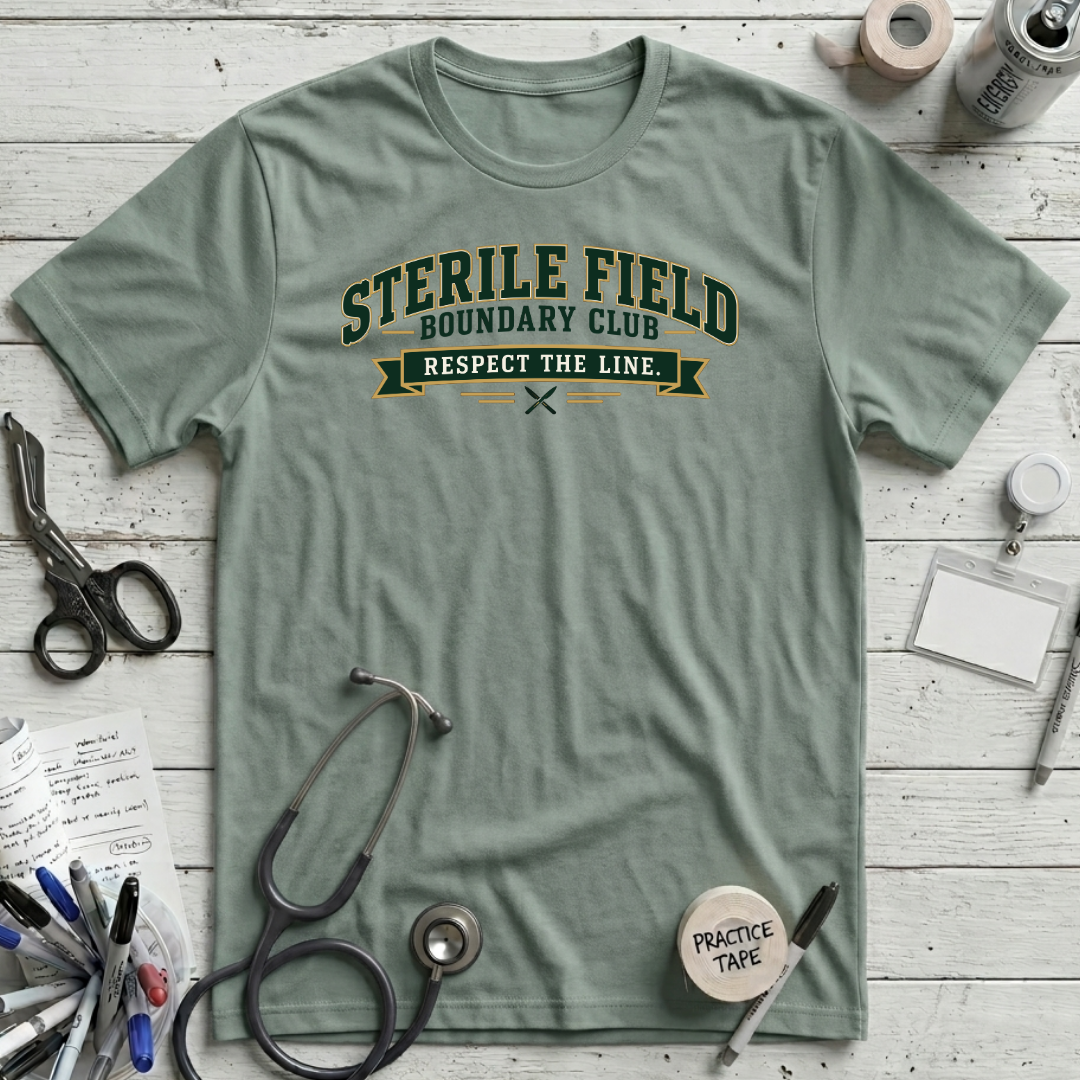 Sterile Field Boundary T-Shirt - Dusty Blue