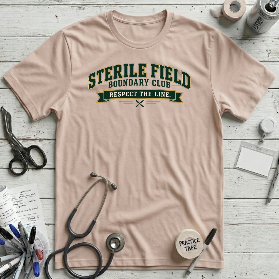 Sterile Field Boundary T-Shirt - Soft Pink