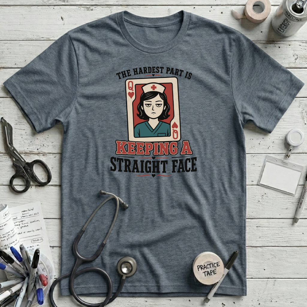 Straight Face T-Shirt - Heather Slate