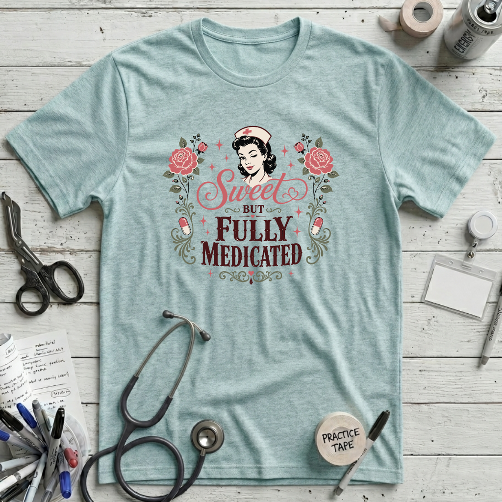 Sweet and Medicated T-Shirt - Heather Ice Blue