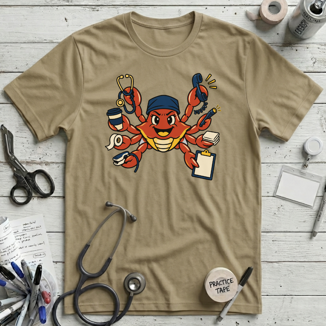 Busy Nurse Crab T-Shirt - Tan