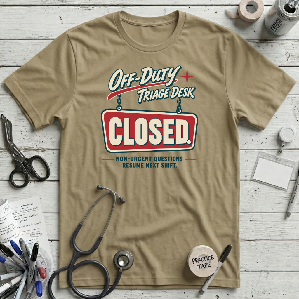 Triage Desk Closed T-Shirt - Tan