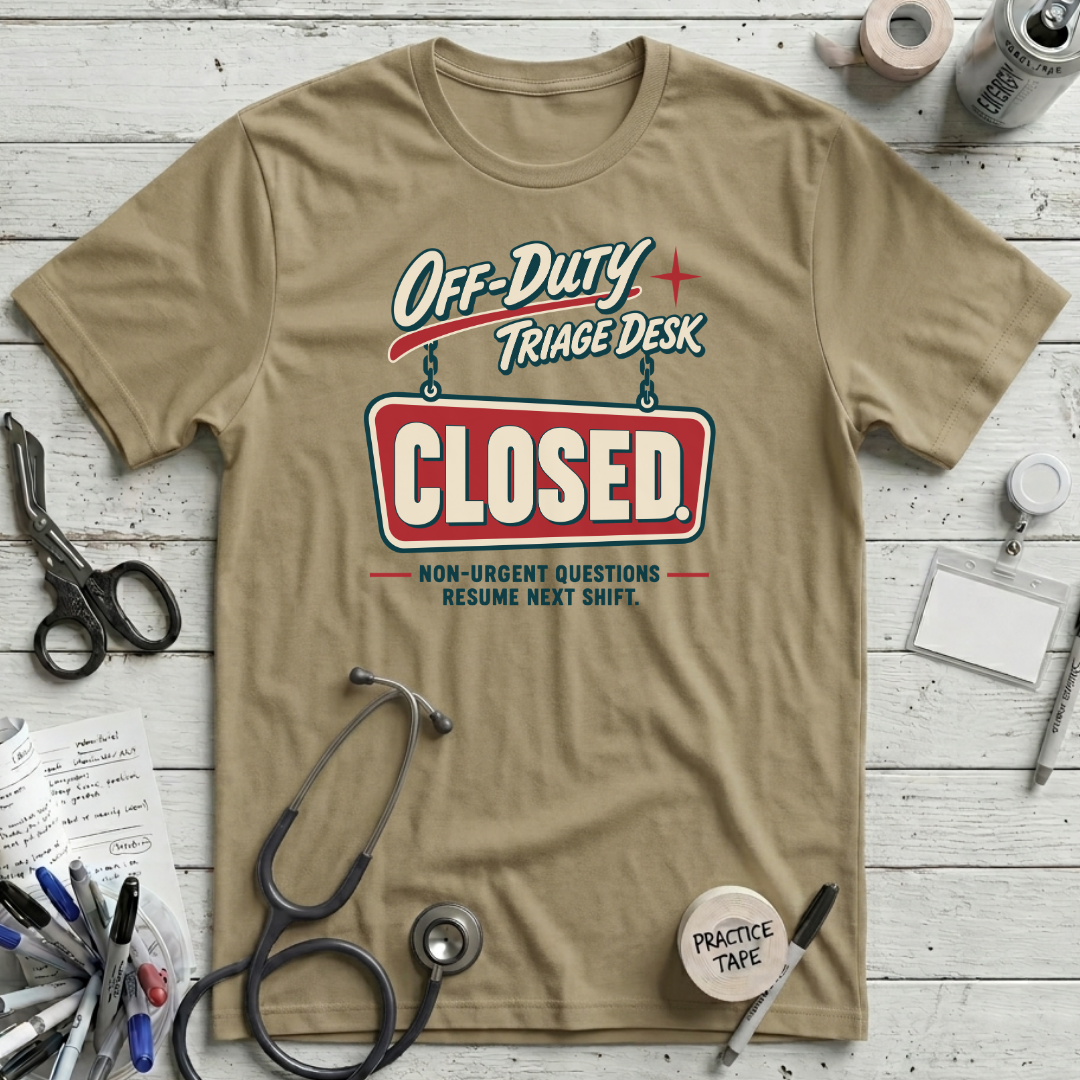 Triage Desk Closed T-Shirt - Tan