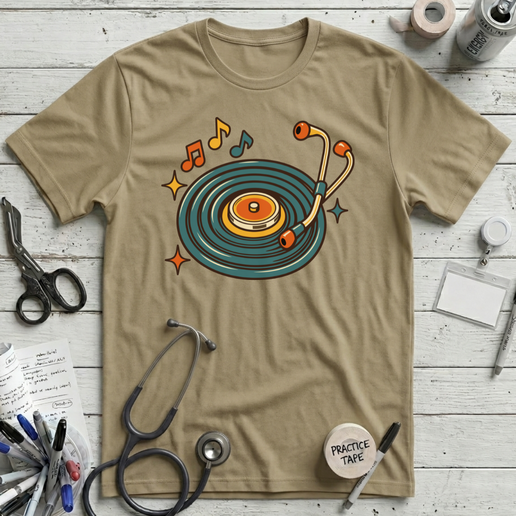 Stethoscope Vinyl Turntable T-Shirt