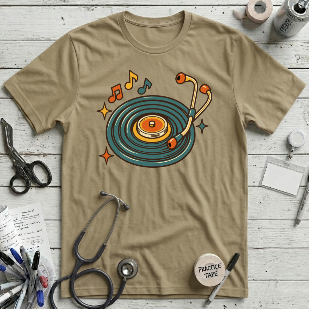Stethoscope Vinyl Turntable T-Shirt