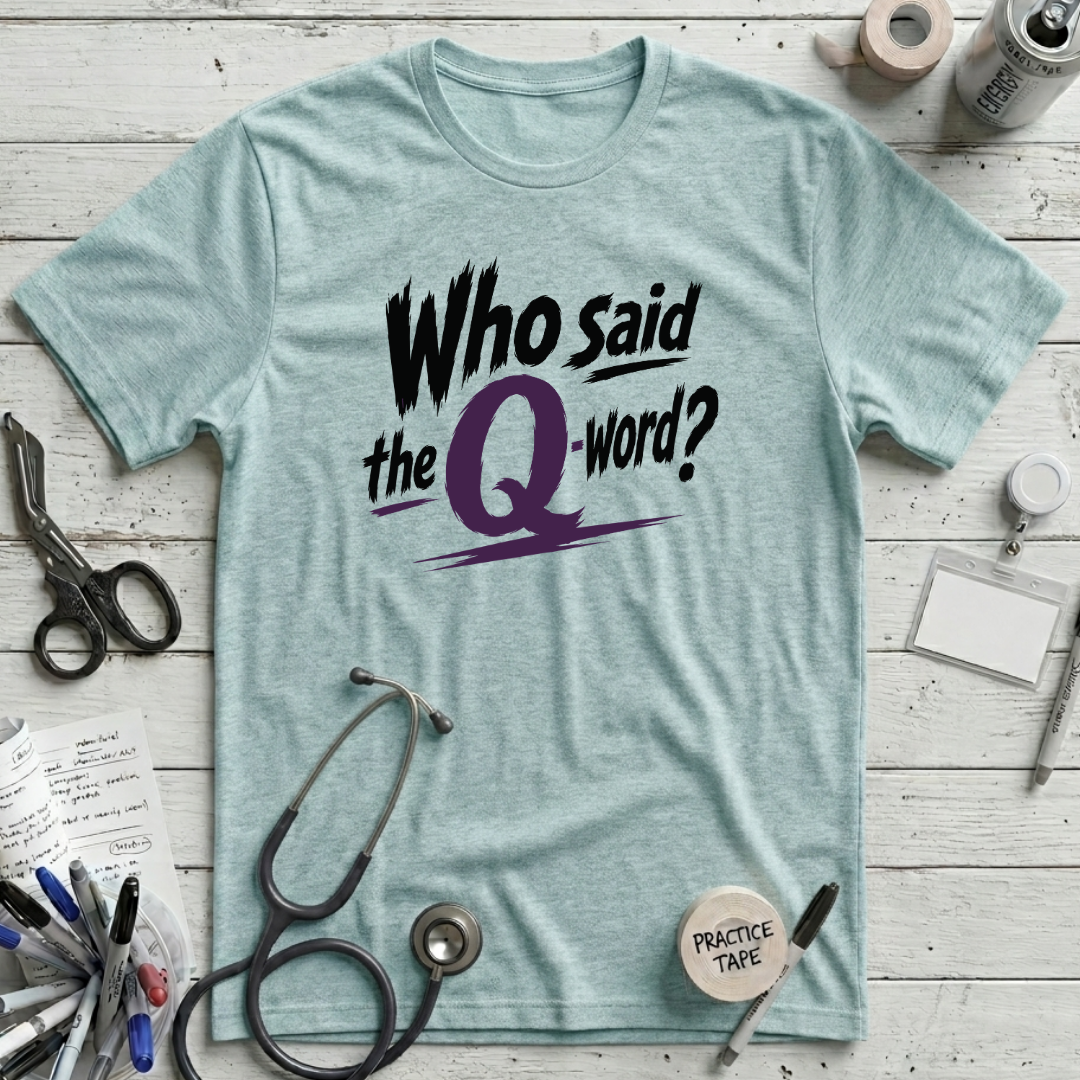 The Q-Word T-Shirt - Heather Ice Blue