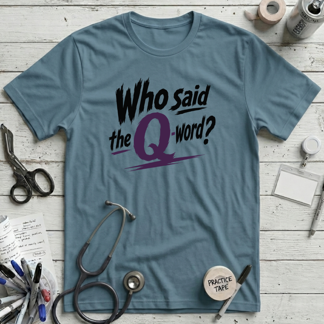 The Q-Word T-Shirt - Steel Blue
