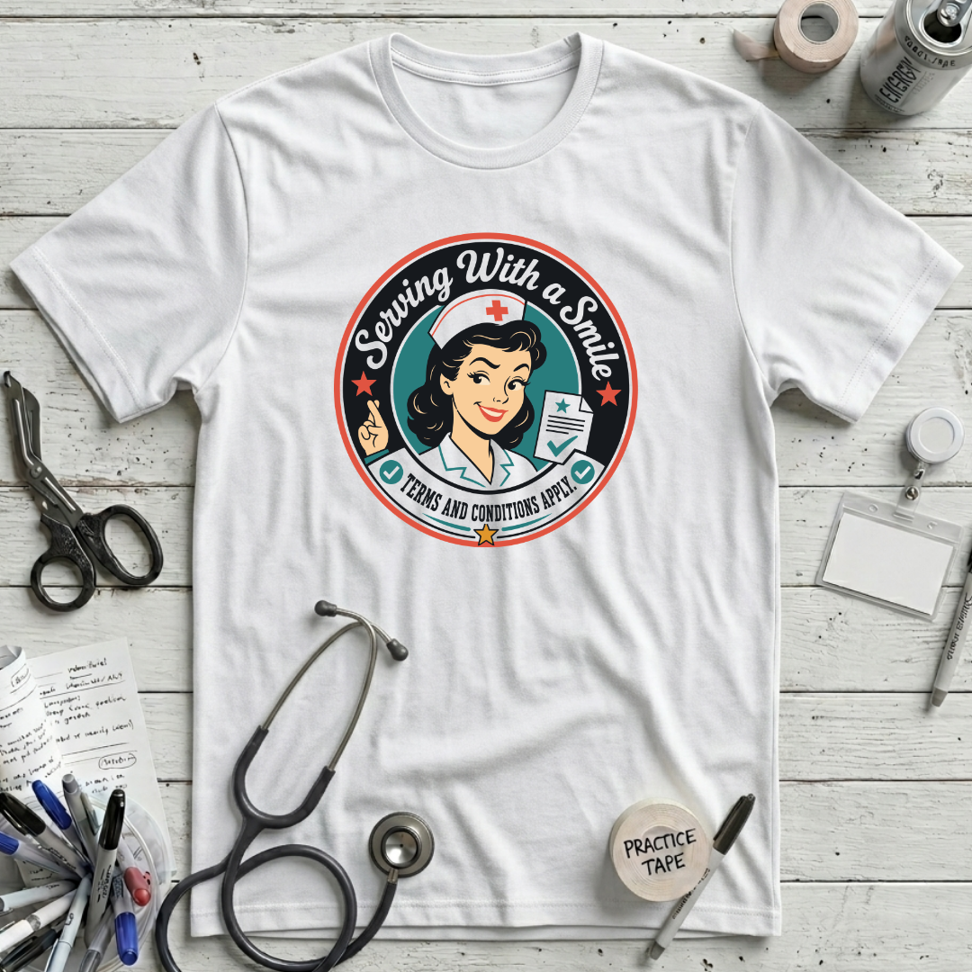 Serving with a Smile - White