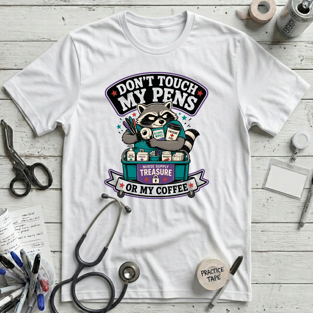 Dont Touch My Pens T-Shirt - White