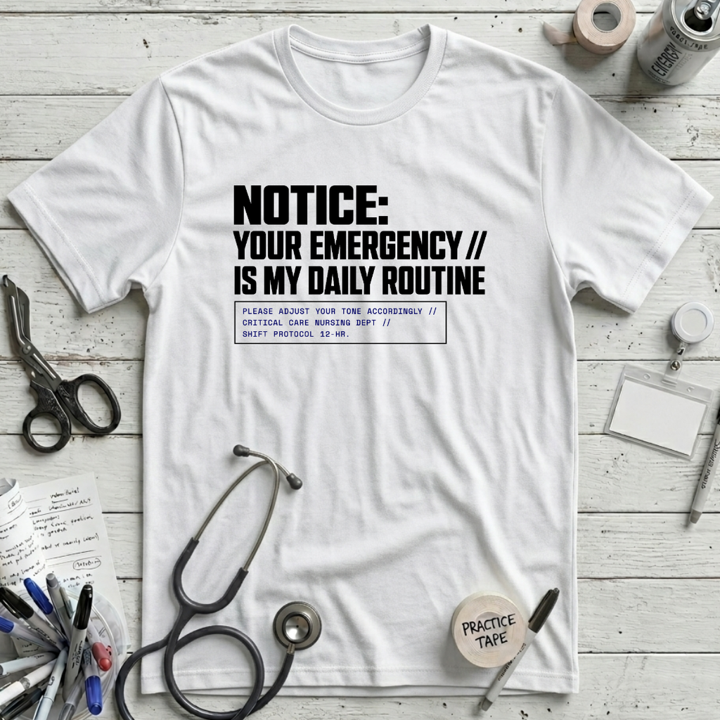 Emergency Daily Routine T-Shirt - White