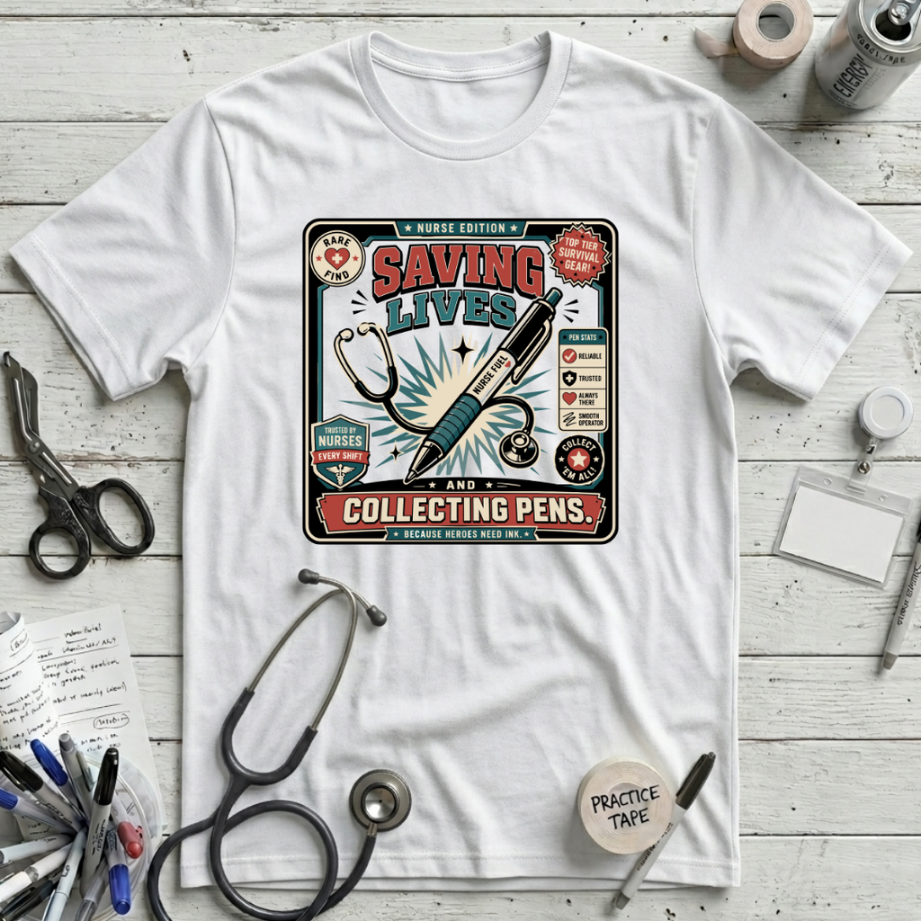 Collecting Pens T-Shirt - White