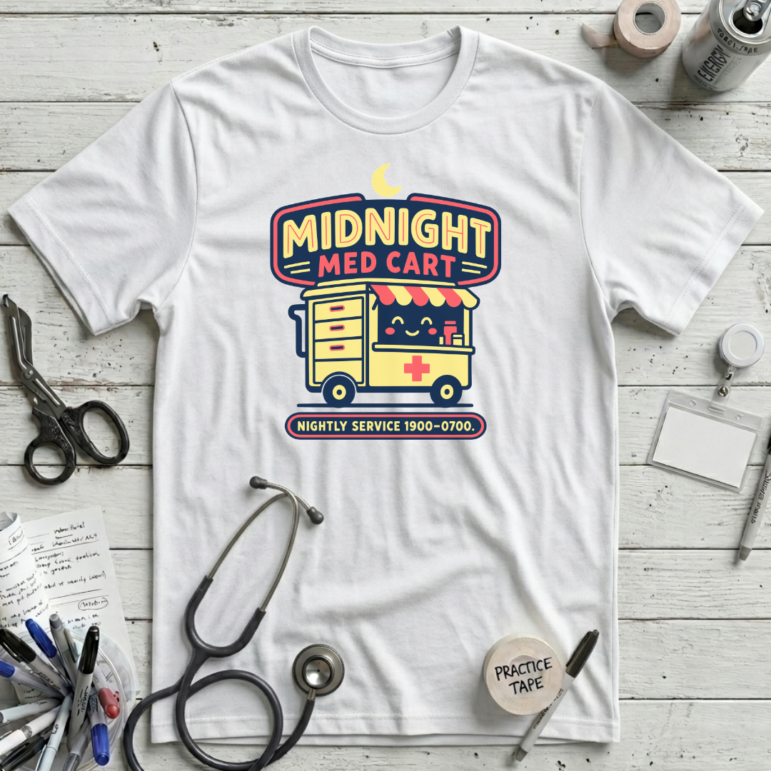 Midnight Med Cart T-Shirt - White
