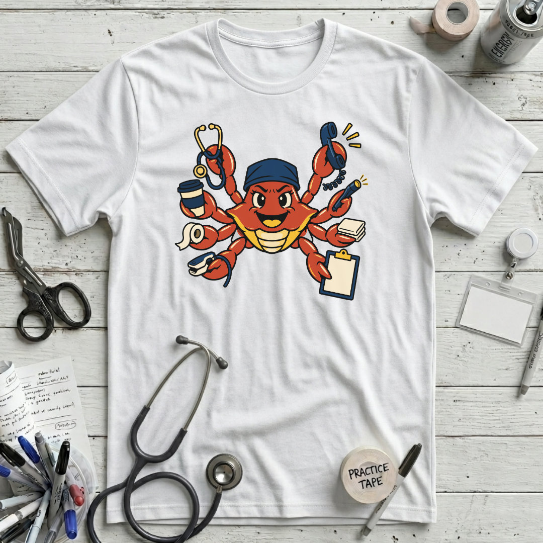 Busy Nurse Crab T-Shirt - White