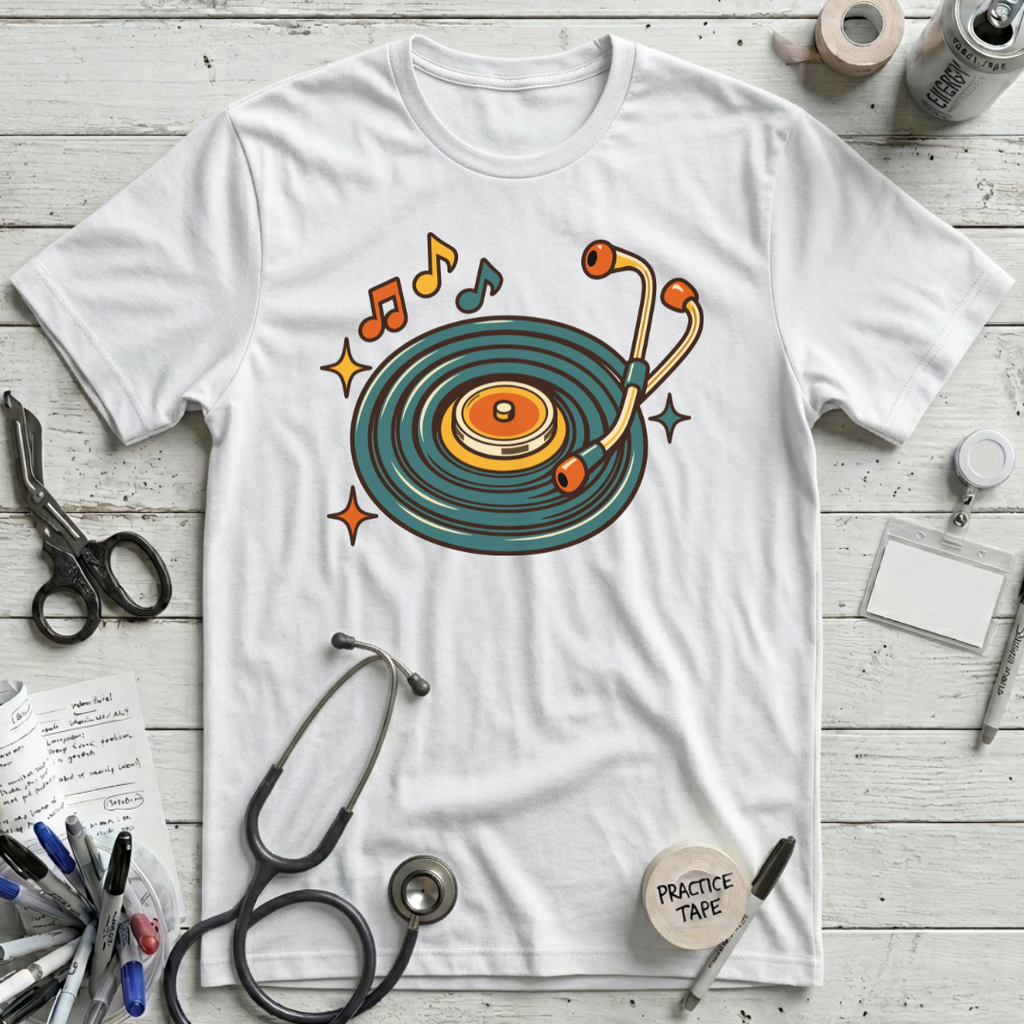 Stethoscope Vinyl Turntable T-Shirt