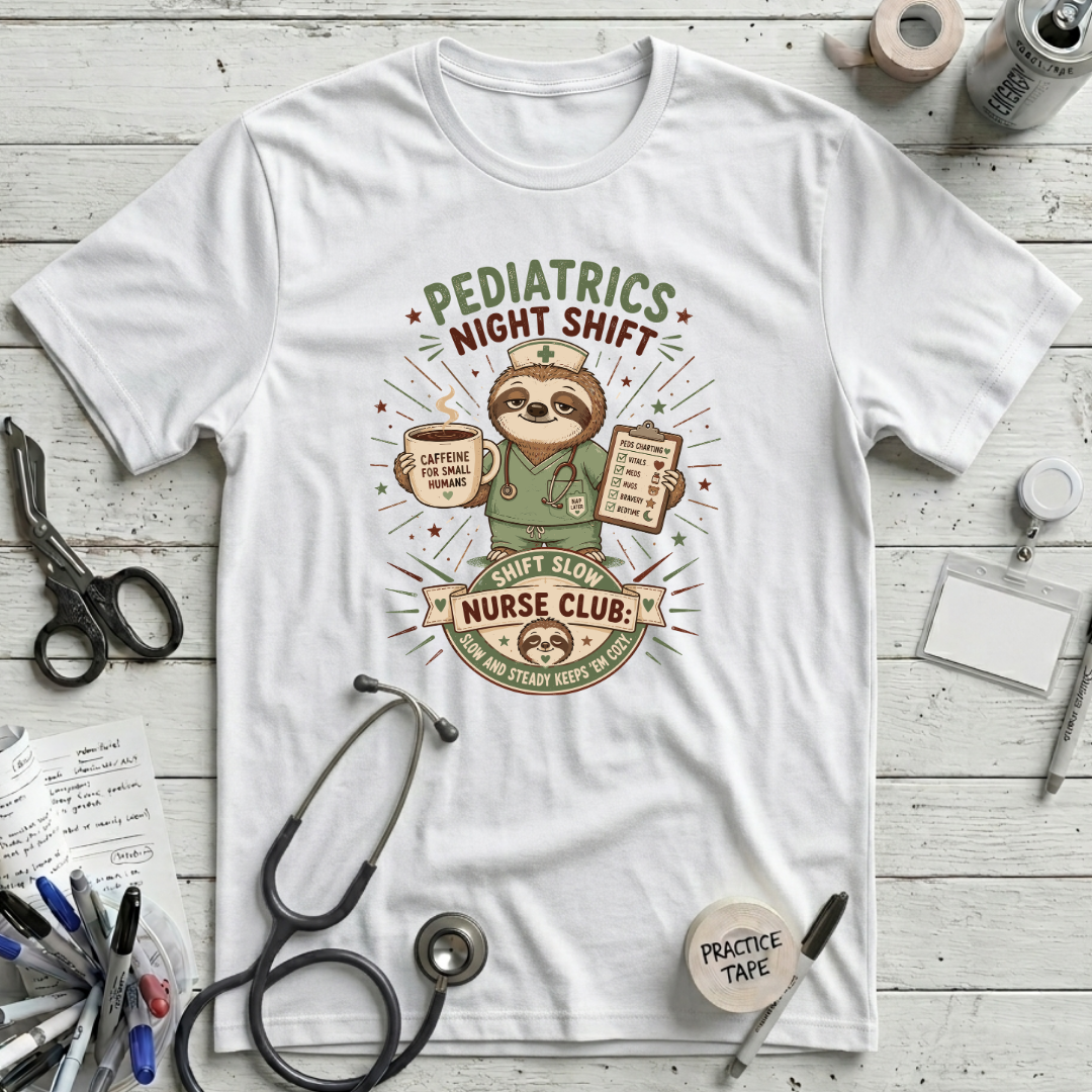Pediatrics Night Shift Nurse Club T-Shirt