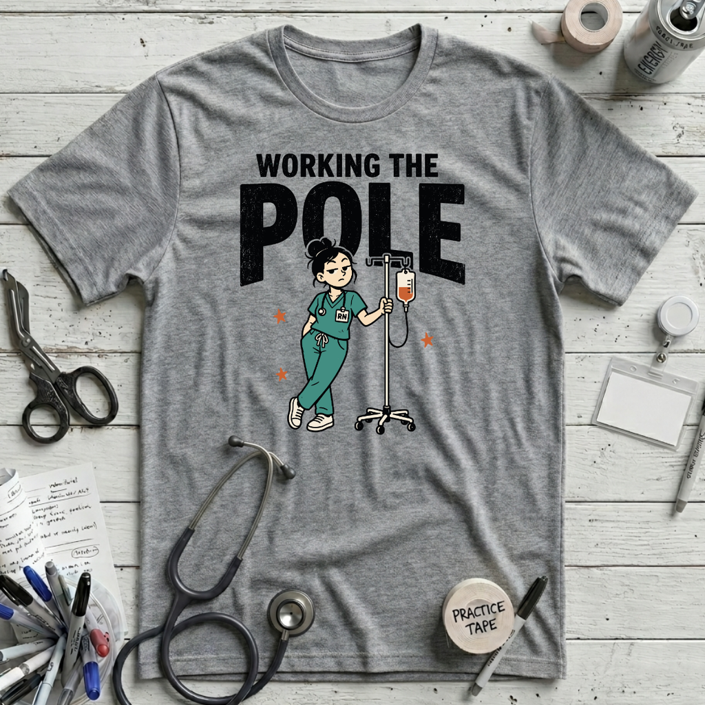 Working the Pole T-Shirt - Athletic Heather