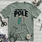 Working the Pole T-Shirt - Dusty Blue
