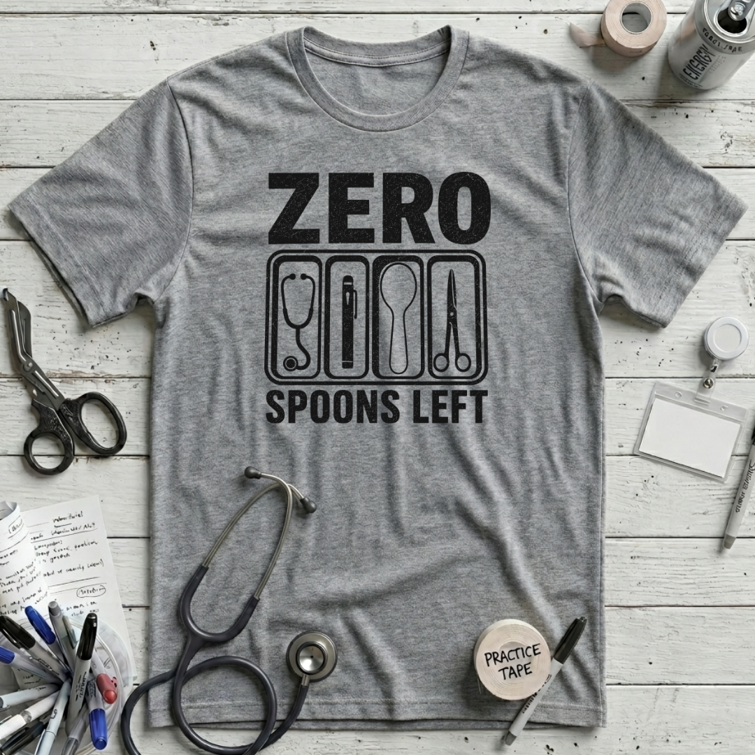 Zero Spoons Left T-Shirt - Athletic Heather