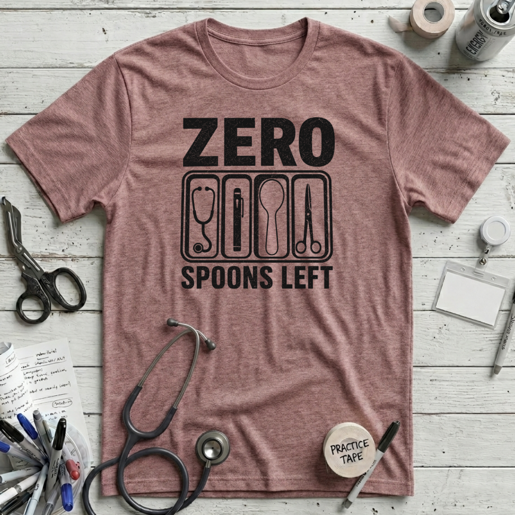 Zero Spoons Left T-Shirt - Heather Mauve