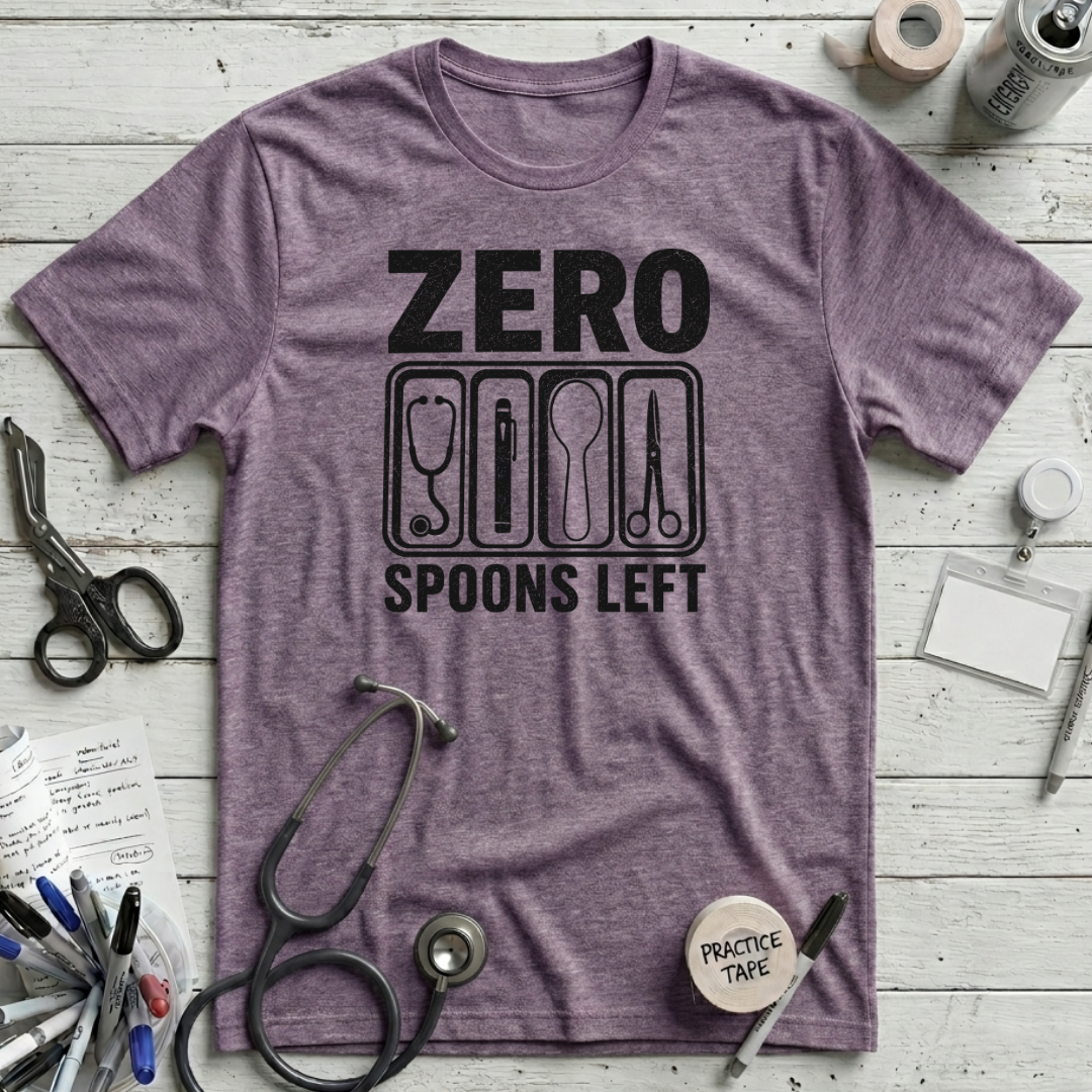 Zero Spoons Left T-Shirt - Heather Purple