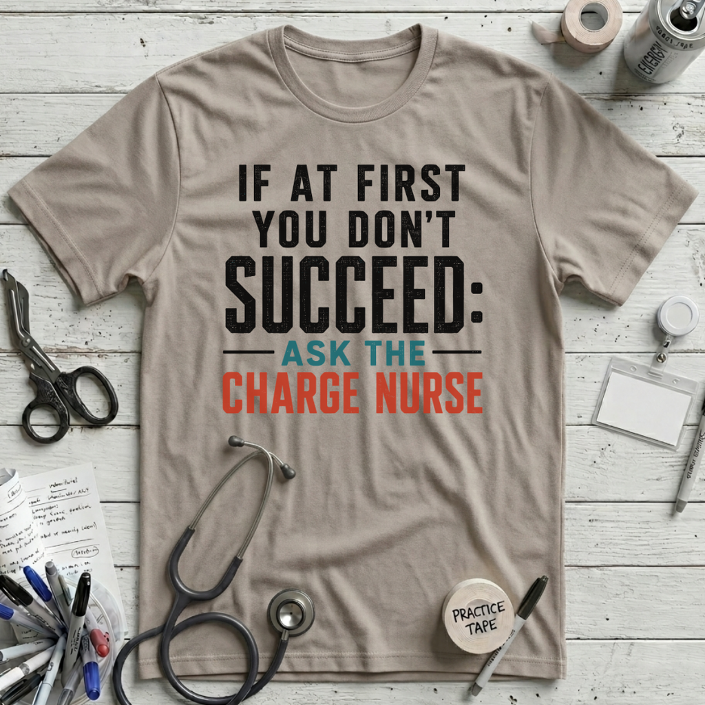 Ask the Charge Nurse T-Shirt - Heather Dust