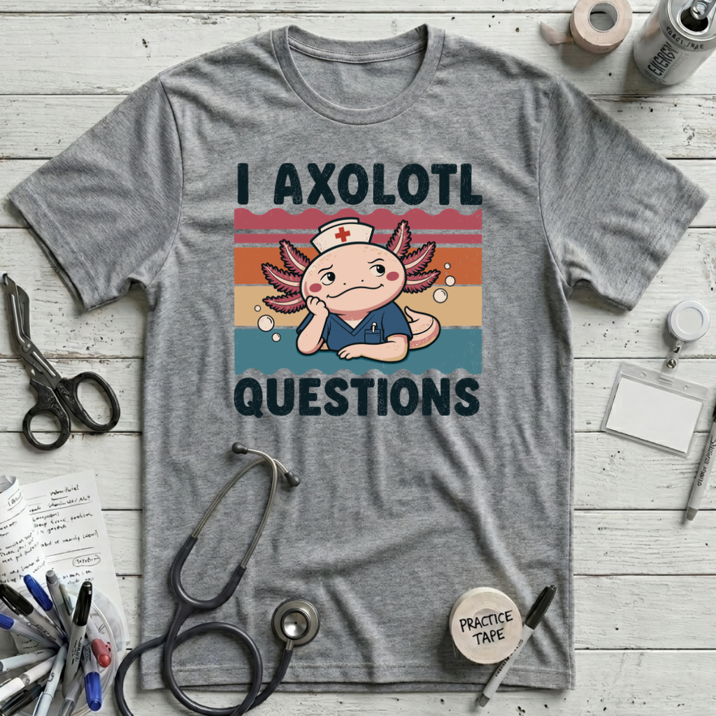 Axolotl Questions T-Shirt - Athletic Heather
