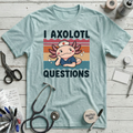 Axolotl Questions T-Shirt - Heather Ice Blue